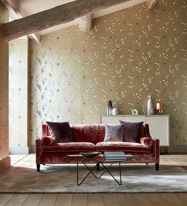 Harlequin Tapete Iyanu Linen in Blush mit floralem Design und botanischen Motiven in Pink und Beige, Vlies-Tapete - Bild 2