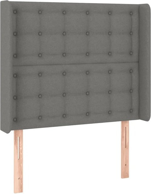vidaXL LED Kopfteil Dunkelgrau mit USB-Ladeport und integrierter Beleuchtung, B: 103 cm, T: 16 cm, H: 118-128 cm - Bild 1