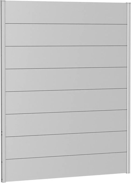 Biohort Wandpaneel Sichtschutz aus feuerverzinktem und lackiertem Stahlblech, Silber Metallic, B: 150 cm, H: 182 cm - Bild 1