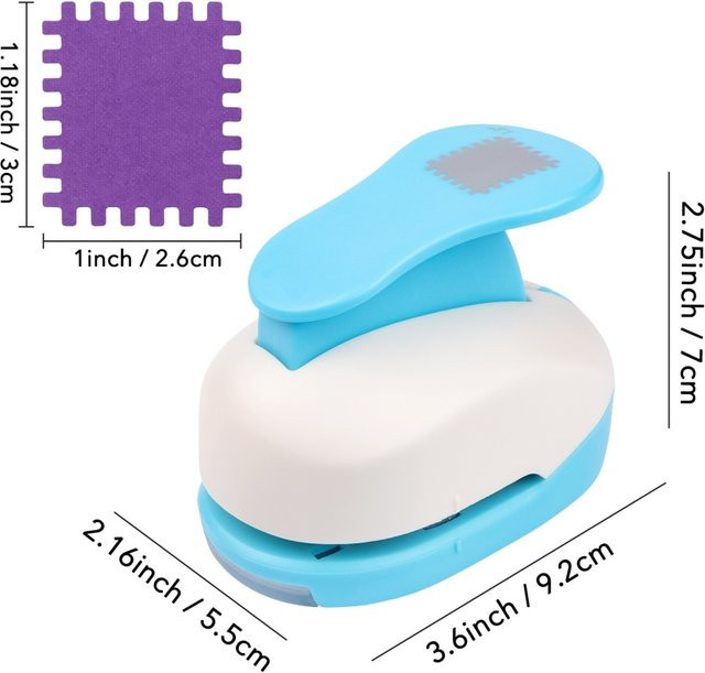 Blauer Briefmarken-Kantenschneider mit Hebelmechanismus und Perforation für Scrapbooking und Papierhandwerk - Bild 1
