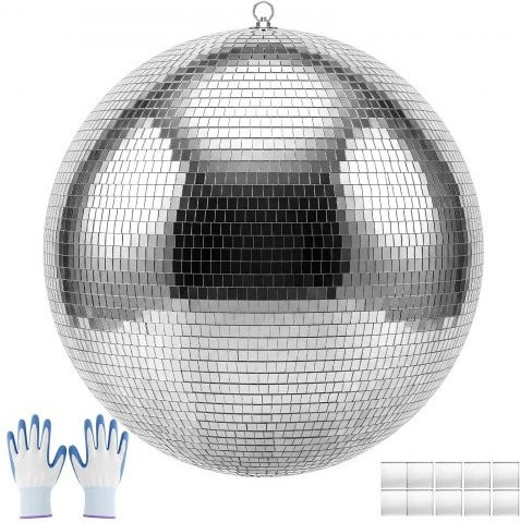 VEVOR Spiegelkugel Discokugel in Silber mit Aufhängering, Durchmesser: 50 cm, für Party- und Heimdekoration sowie DJ-Equipment - Bild 1