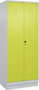 C+P Wäsche-Spind Classic PLUS mit Sockel, 2 Abteile, Stahlkonstruktion, Grau/Grün, B/T/H: 80 x 50 x 195 cm - Bild 1