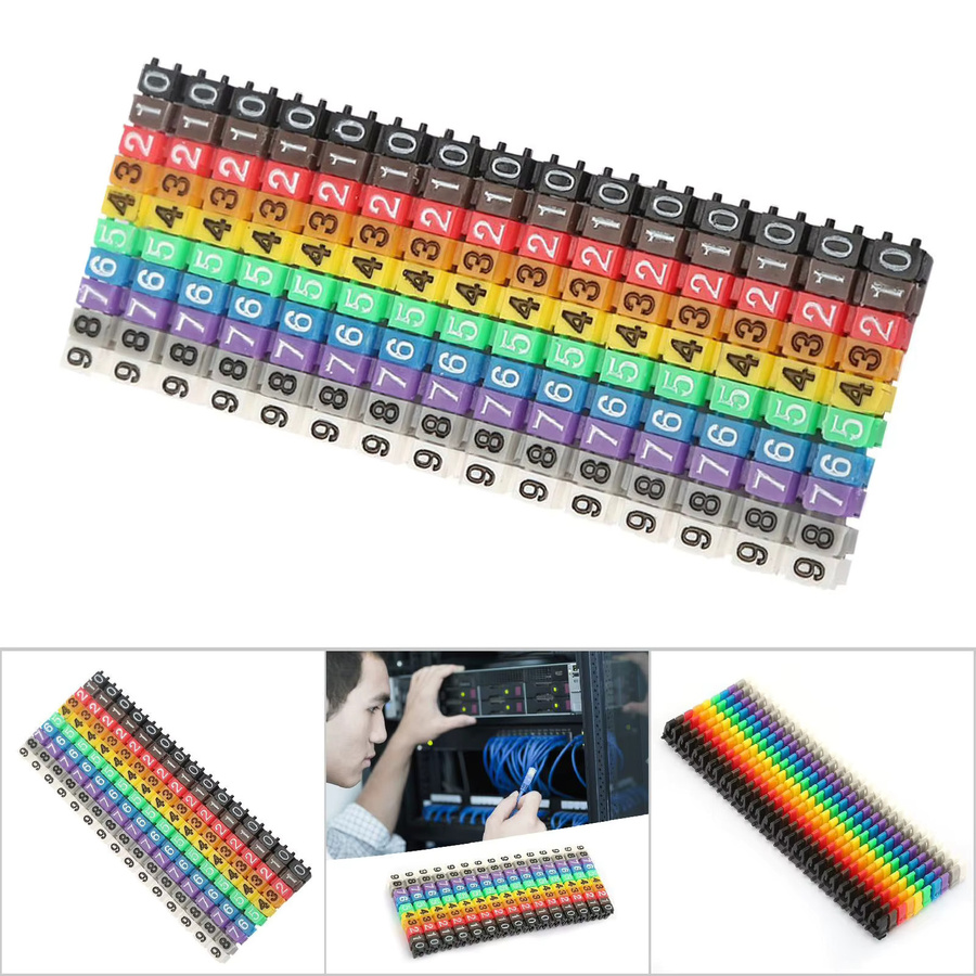 Qiilu Digitale Kabelmarkierung für Draht und Rohr, 150 Stück, Mehrfarbig, 1,5 mm² - Bild 3