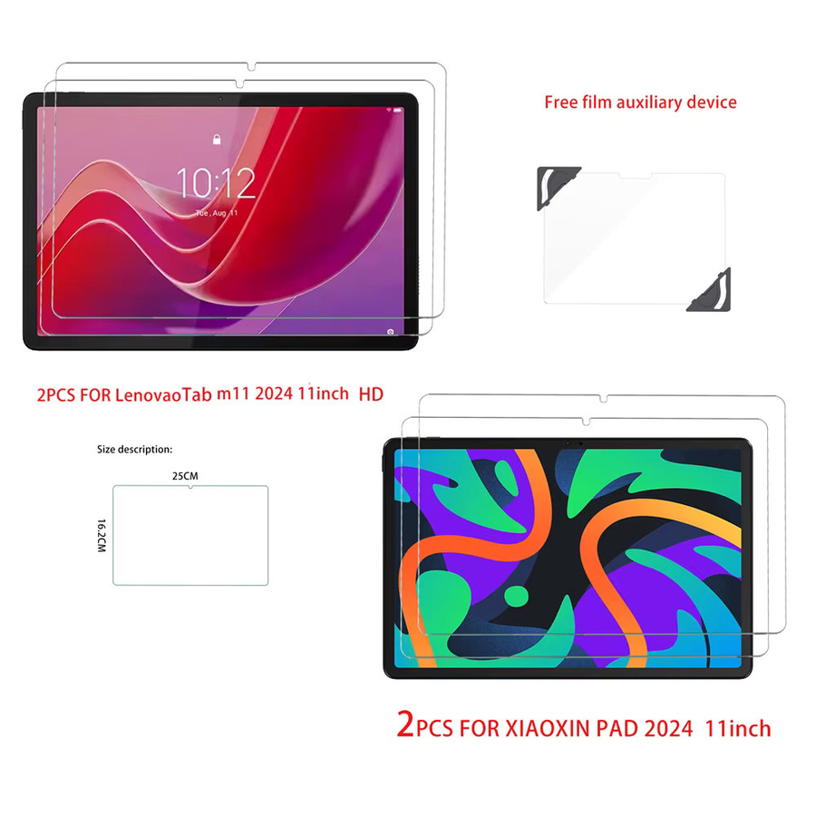 2er-Set Displayschutzfolie aus gehärtetem Glas für Lenovo Tab M11 2024 und Xiaoxinpad 2024 11 Zoll, transparent - Bild 2