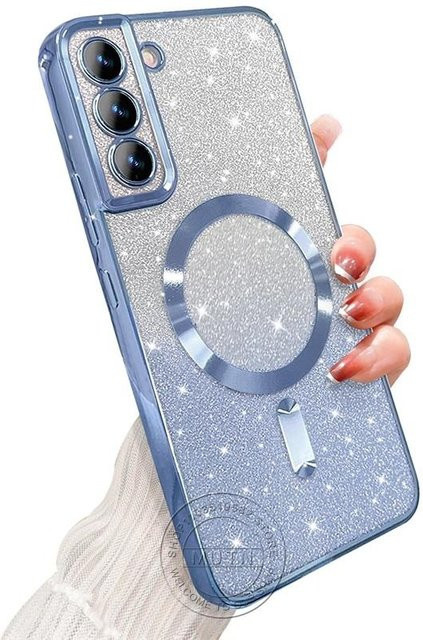 MagSafe Magnetische Glitzerhülle für Samsung Galaxy S25 S24 S23 S22 S21 S20 Plus FE Note20 Ultra in Transparent Blau - Bild 1