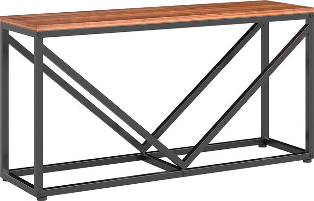 Outsunny 2-in-1 Kaminholzregal mit Ablage und Trennwand als Beistelltisch, Schwarz und Rustikales Braun, H x B x T: 98 x 28 x 50 cm - Bild 1