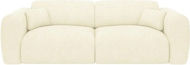 Maison Céphy Schlafsofa Pogni in Gebrochenem Weiß mit Samt-Bezug, Breite: 240 cm - Bild 1