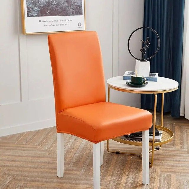 BC-Warm Home Wasserdichter Stuhlbezug aus PU-Kunstleder in Orange, 2er-Set - Bild 1