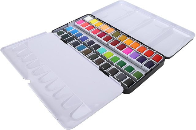 Igeteck Aquarellfarben Set mit 48 Farben und Box in White und Multicolour - Bild 1