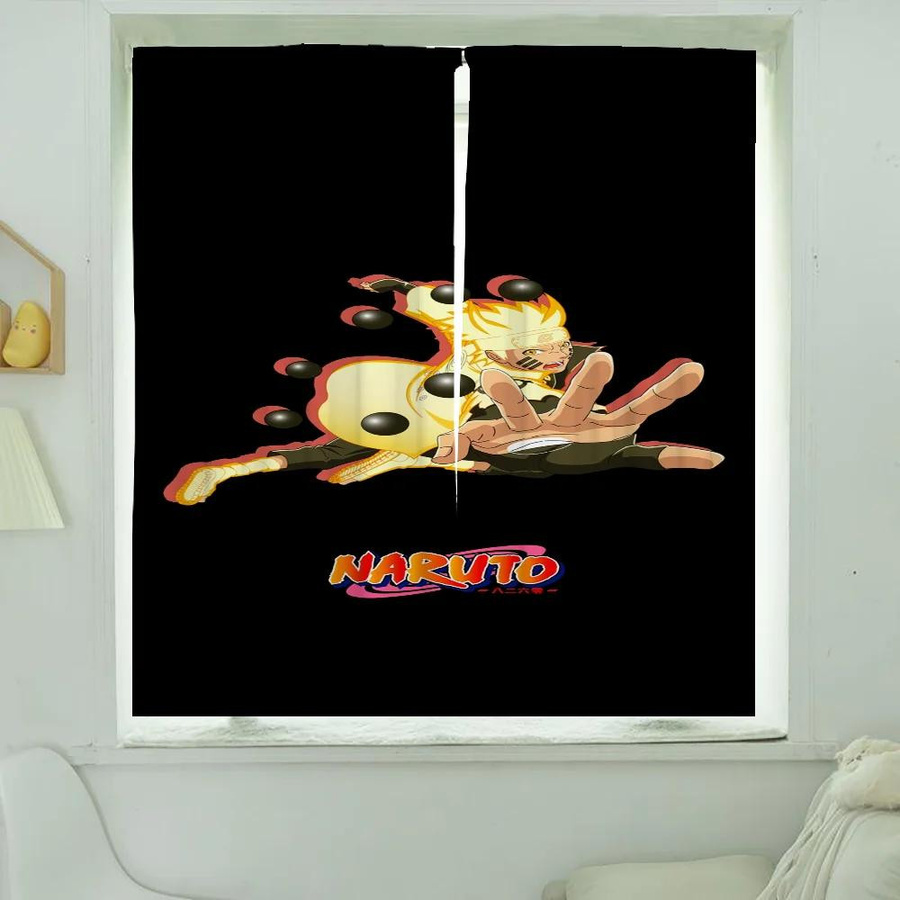Naruto Verdunkelungsvorhänge Set aus 2 Stück für Wohnzimmer und Schlafzimmer, Breite: 50 cm, Höhe: 70 cm - Bild 1