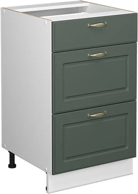 Vicco Badschrank Fame-Line Landhaus Stil in Grün-Gold-Weiß mit Soft-Close-Türen B: 50 cm, H: 82 cm - Bild 1