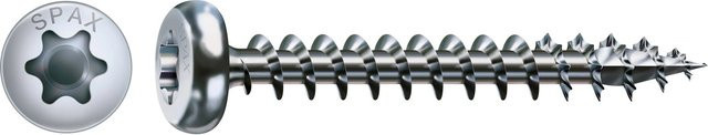 Spax Halbrundkopf Universalschraube mit Torx Plus-Antrieb, Durchmesser: 4 mm, Länge: 40 mm, 16 Stück, verzinkter Stahl, Silber - Bild 1
