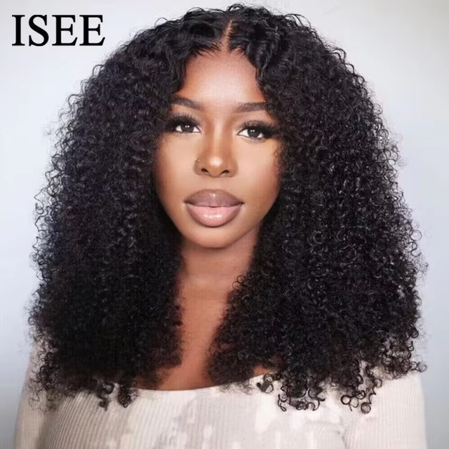 ISEE Hair Wear Perücke, Kurzer Bob, Echthaar, HD Lace Front, Kinky Curly - Bild 1
