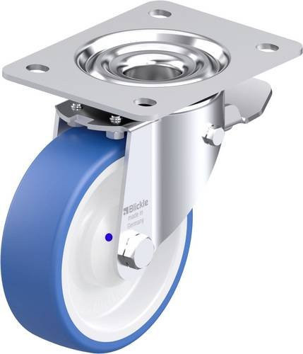 Blickle LK-POTHS 125XKA-3-ST Stahlblech-Lenkrolle in Blau mit 125 mm Rad-Durchmesser und 275 kg Tragfähigkeit - Bild 1