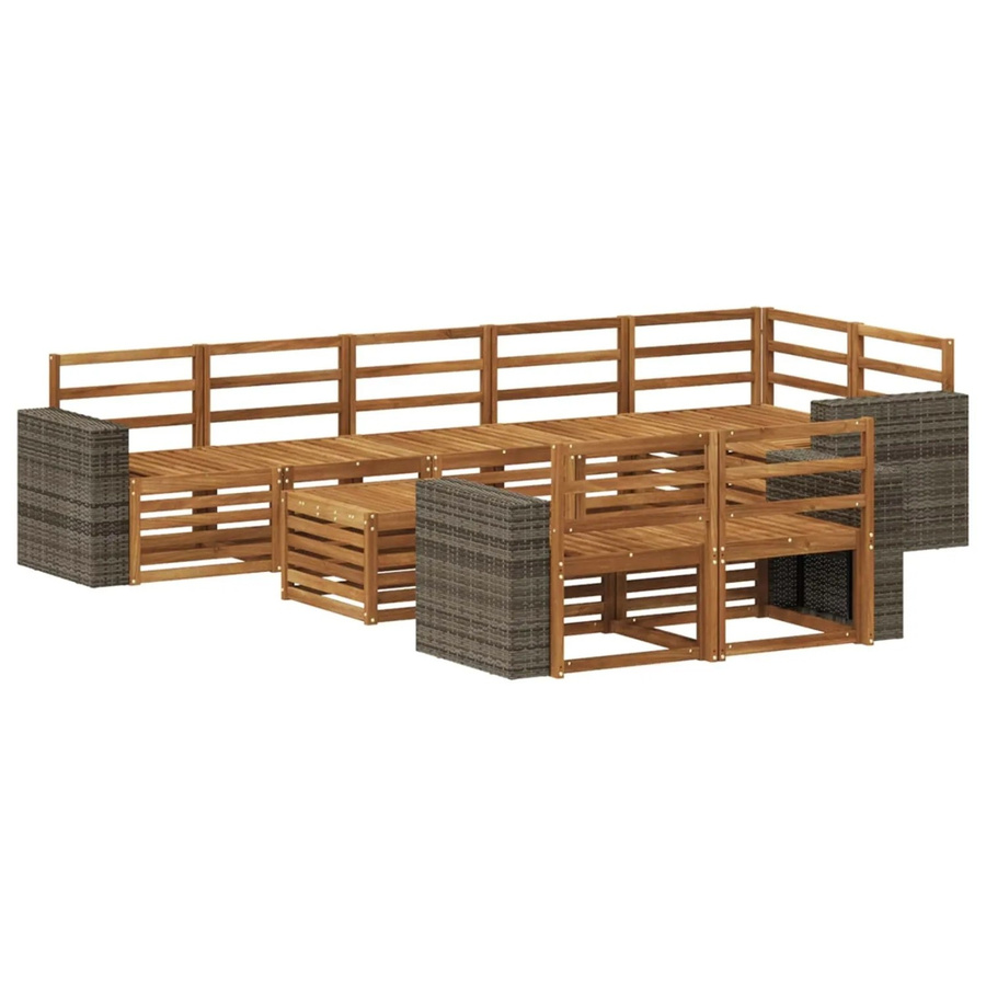 vidaXL Sofagarnitur aus Massivholz Akazie in Braun mit modernem Latten-Design - Bild 2