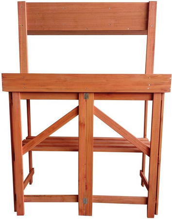 Powertec Garden Pflanztisch aus Tannenholz mit Zinkplatte in Braun, B/T/H: 97 x 45 x 128 cm