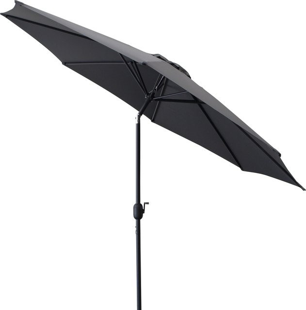 DEGAMO Marktschirm aus Aluminium mit Kurbel und Polyester-Bezug, Grau/Anthrazit, Durchmesser: 300 cm - Bild 1