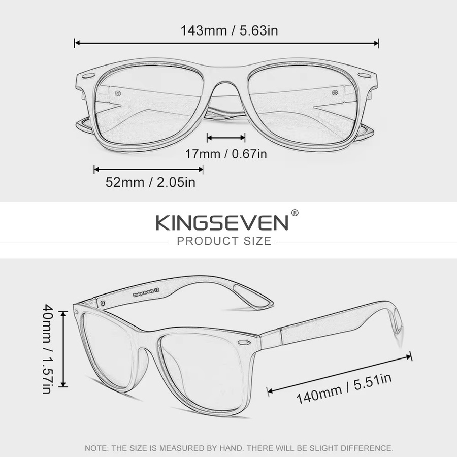 KINGSEVEN Sonnenbrille, Unisex, Vollrand, Schwarz, Kunststoff, polarisiert - Bild 2