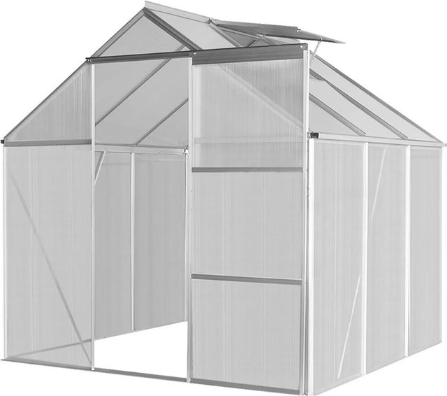 Floraworld Gewächshaus Grow I mit Dachfenster und Schiebetür aus Aluminium und Polycarbonat, transparent, B/T/H: 190 x 190 x 193 cm - Bild 1