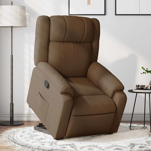 vidaXL Relaxsessel mit elektrischer Aufstehhilfe in Braun mit Stoffbezug und Armlehnen - Bild 2