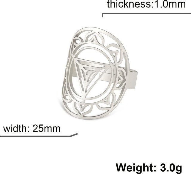 Meditationsring Edelstahl, Gold, Unisex, Verstellbar - Bild 1