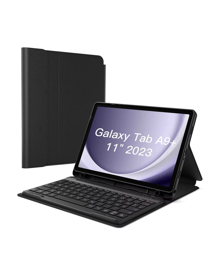 Samsung Hülle mit Tastatur für Galaxy Tab A9+ / A9 Plus 11 Zoll (2023), Schwarz - Bild 2