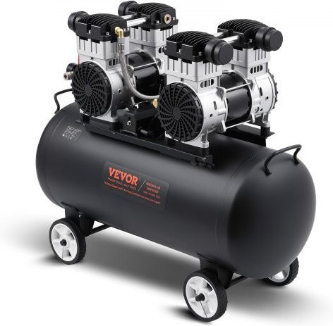 VEVOR Ölfreier Luftkompressor mit 20 Gallonen Stahltank, 4 PS, 125 PSI Maximaldruck, 78 dB Ultraleise, Schwarz - Bild 1