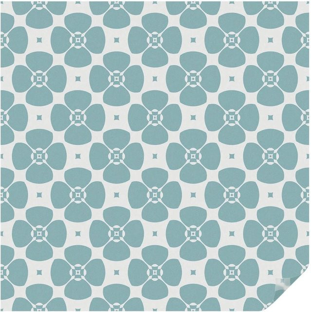 Tulup Buntglasfolie Blumensymmetrie Fensterfolie mit floralem Motiv in Weiß und Multicolour, Breite: 100 cm, Höhe: 100 cm - Bild 1