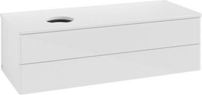V&B Waschtischunterschrank Antao mit Beleuchtung ohne Frontstruktur, Farbe: Weiß lackiert, B/T/H: 120 x 50 x 50 cm - Bild 1