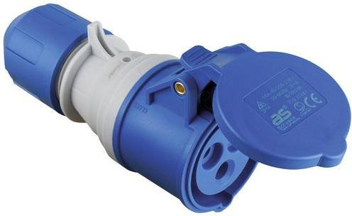 AS Schwabe Powerlight CEE Kupplung 16A 3-polig 230V in Rot und Blau - Bild 1