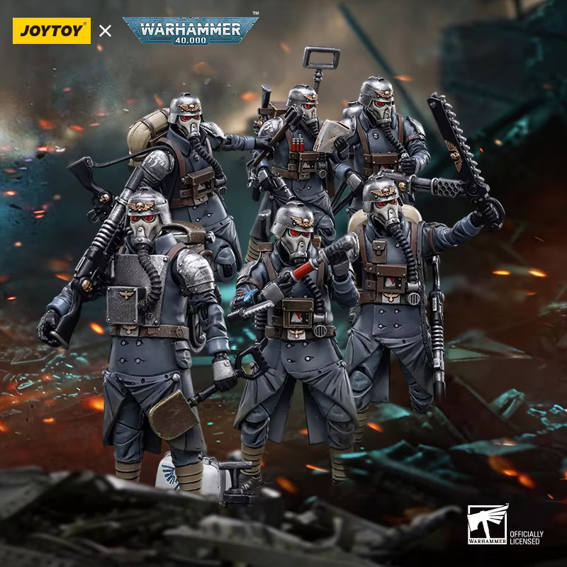 JOYTOY Warhammer 40K Astra Militarum Krieg Veteran Squad 55th Adeptus Mechanicus Skitarii Marshal, Actionfigur, 1/18 - Bild 2