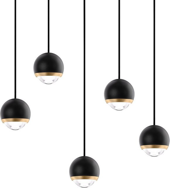 DLS Lighting Cleo LP 5 Round LED-Pendelleuchte in Schwarz und Messing mit warmweißem Licht (2700K) - Bild 1