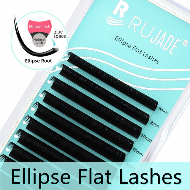 RUJADE Falsche Wimpern, Ellipse Form, Schwarz Dunkel, Matt, Unisex - Bild 1