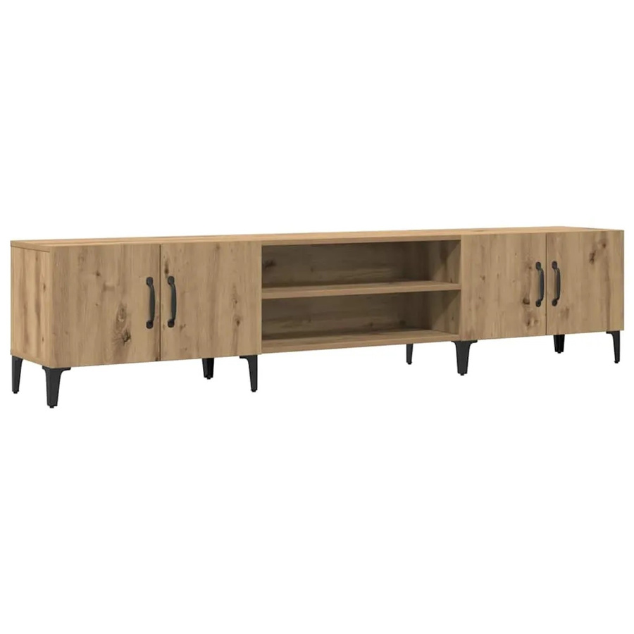 vidaXL TV-Schrank Artisan-Eiche in Braun aus Holzwerkstoff und Metall, B/T/H: 180 x 31,5 x 40 cm - Bild 2