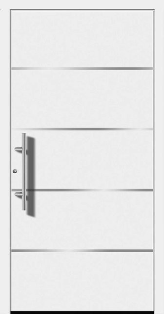 Aluminium-Haustür Splendoor Moderno M480/P Weiß Anschlag Links B: 110 cm, H: 210 cm - Bild 1