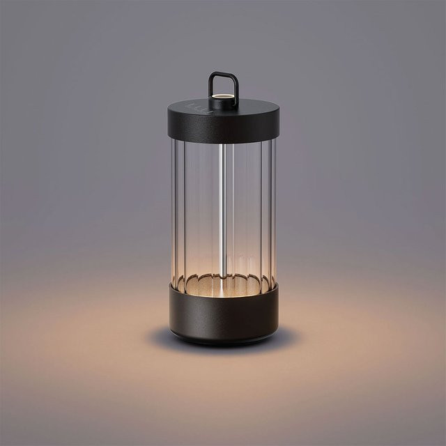 ELLE Decoration Marais LED-Akkuleuchte Schwarz mit Glas und Dimmer - Bild 1
