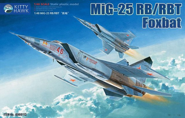Kitty Hawk MIG-25 RB/RBT Foxbat, Modellflugzeug, 1:48, Kunststoff, Grau - Bild 1