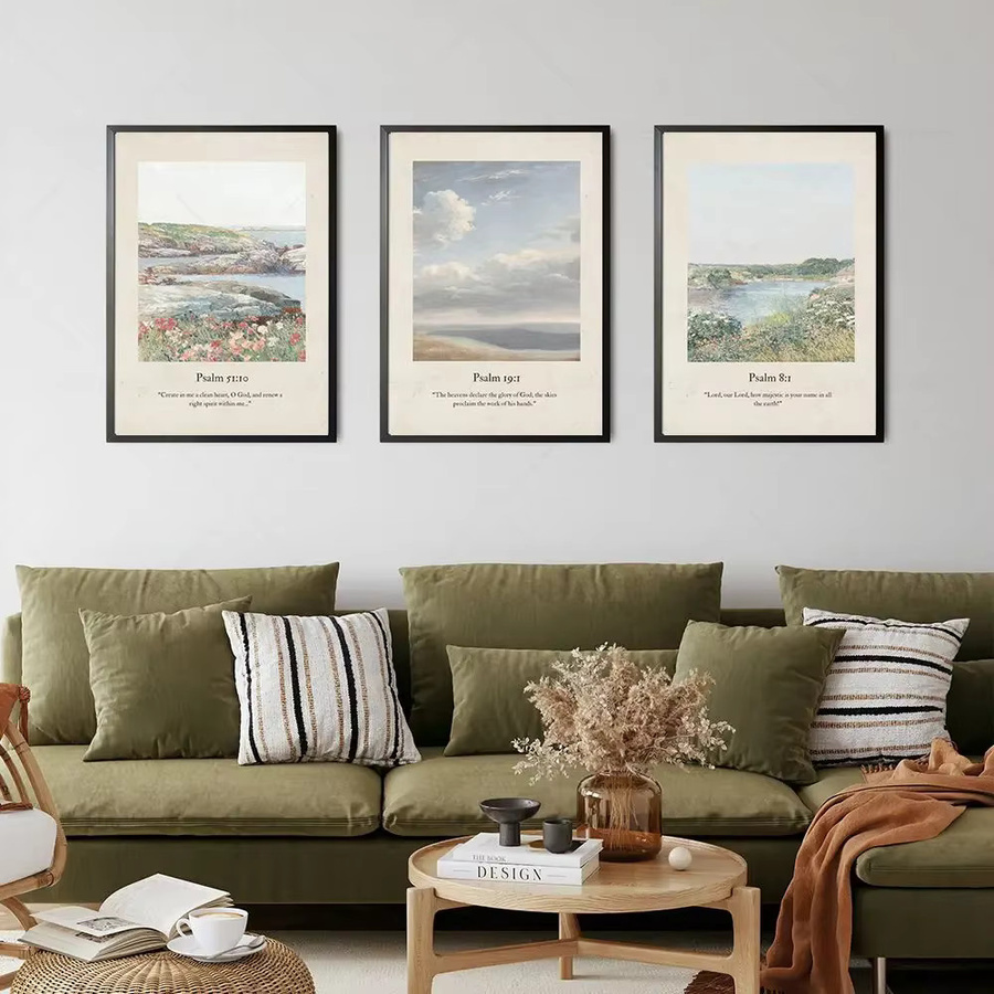 Inspirierendes Leinwand Poster mit Psalmen Bibelvers und Landschaftsmotiv von Potdemiel - Bild 2
