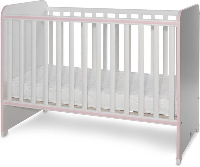 Lorelli Babybett Sweet Dream mit Drop-Side und zwei Ebenen, Farbe Pink, B/T/H: 124 x 68 x 95 cm - Bild 1