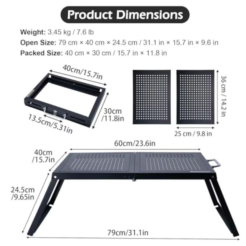 CHANGE MOORE Tragbarer IGT-Campingtisch, faltbarer Outdoor-Klapptisch mit Aufbewahrungstasche für Picknick und Grillen - Bild 3