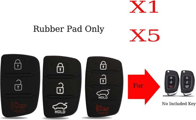 jingyuqin X1 X5 Ersatz-Gummipad in Schwarz als Schutzhülle für Klappschlüsselgehäuse passend für Hyundai I30 IX35 und Kia K2 K5 - Bild 1