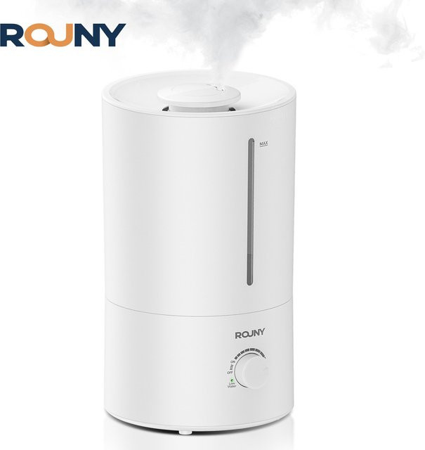 ROUNY Ultraschall-Luftbefeuchter, 4 l Fassungsvermögen, leise und BPA-frei, Weiß - Bild 1
