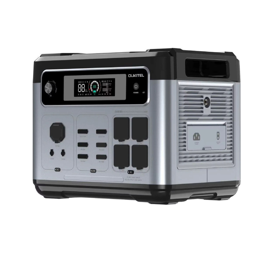 OUKITEL P2400E Tragbare Powerstation mit 2048Wh LiFePO4 Batterie, 2400W Solargenerator mit USV und reinem Sinuswellen-AC-Ausgang, Schwarz - Bild 6