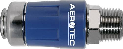 Aerotec EASY SAVE PRO Sicherheitskupplung 3/8 Zoll AG in Messing und Blau - Bild 1