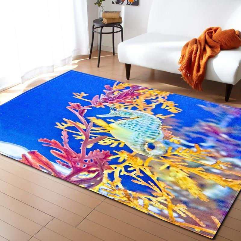 Karpetti Ozean Korallen 3D Teppich mit Fischmotiv für Kinderzimmer, Wohnzimmer oder Küche, Mehrfarbig, Breite: 80 cm, Tiefe: 50 cm - Bild 5