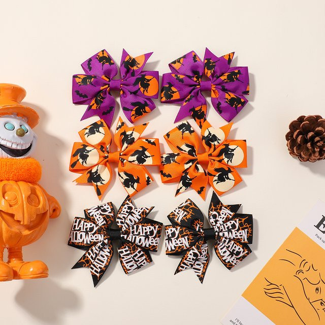 KIDS BOWS Haar Clips für Kinder, 6er-Set, Halloween Motiv - Bild 1
