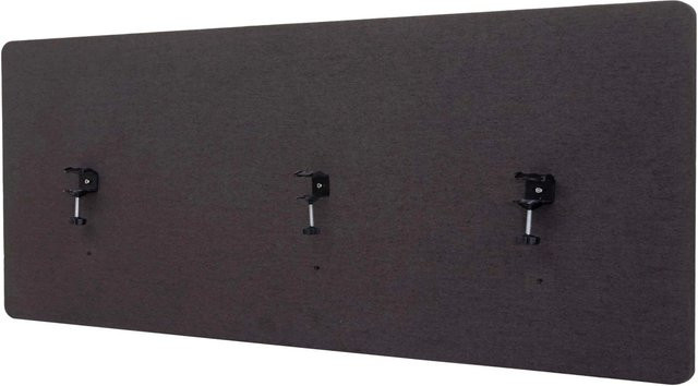 Proregal Akustik-Tischtrennwand als Büro-Sichtschutz und Pinnwand aus Stoff, Farbe: Braun-Grau, H x B x T: 60 x 160 x 2 cm - Bild 1