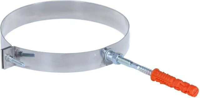 Subtiel Wandhalterung für Lüftungsrohr aus Edelstahl in Silber, Durchmesser: 150 mm - Bild 1