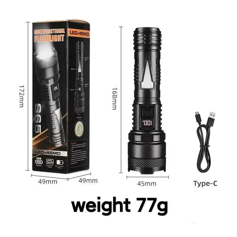 Heinast Wasserfeste LED-Taschenlampe mit wiederaufladbarem Akku und weißem Laser in Schwarz oder Weiß - Bild 6