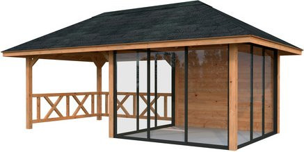 PALMAKO Pavillon Bianca Set 204 Slide aus Fichtenholz in Braun, B/H/T: 588 x 319 x 300 cm - Bild 1